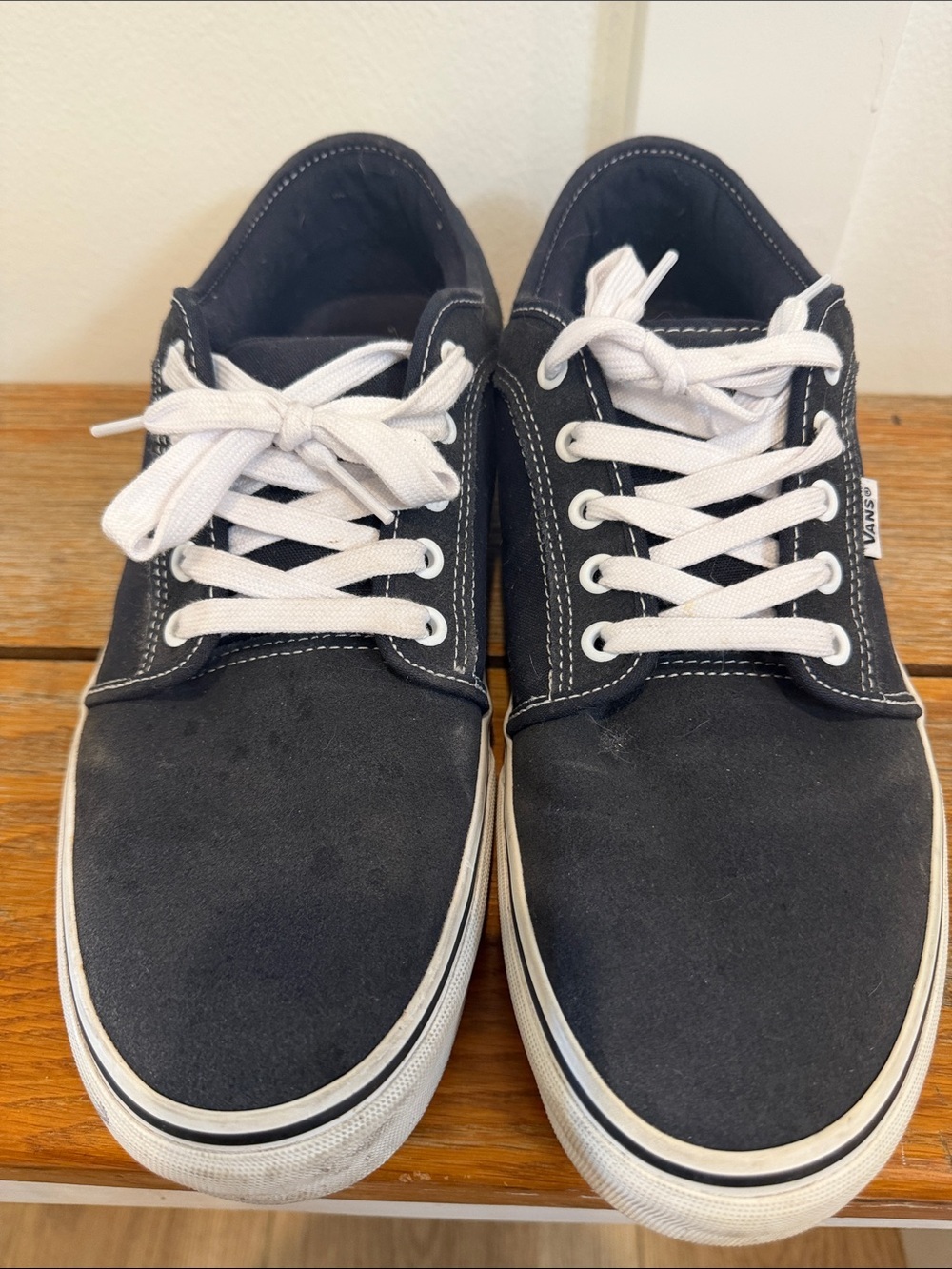 Vans Skate Chukka Low Sneakers Black and White Size 12